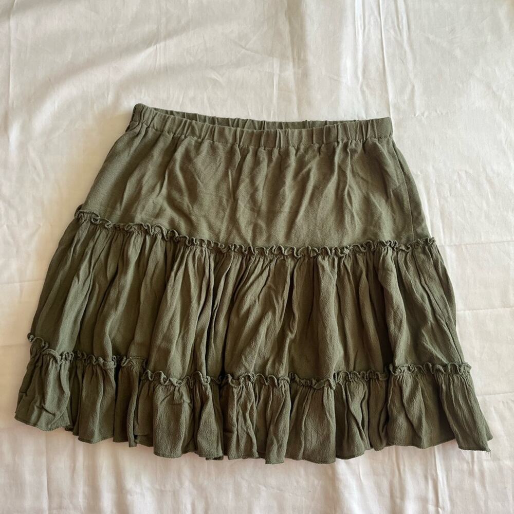 Princess Polly Marlowe Army Green Skirt Boho Festival Size 10